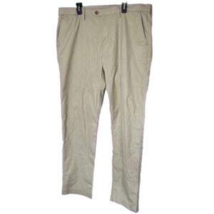Tommy Bahama Slacks Chinos Pants Slim Leg Khaki Beige Tan Cotton Tall Big Office